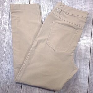 Lululemon ABC Classic Pants Mens 32 Tan Khaki Straight Leg Utilitech Trousers